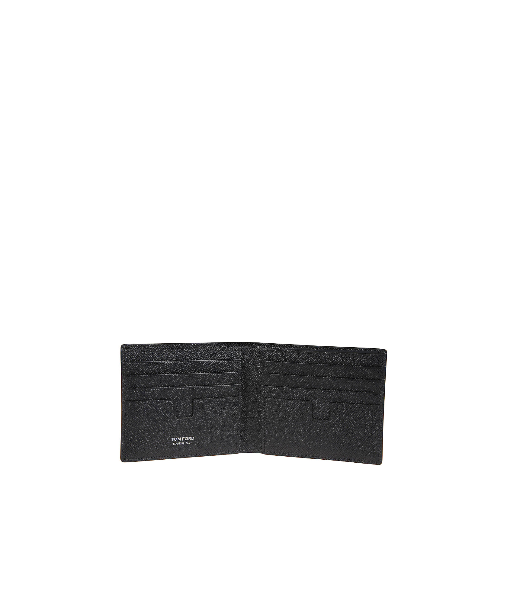 Tom Ford Logo-plaque Grained Leather Wallet In Black