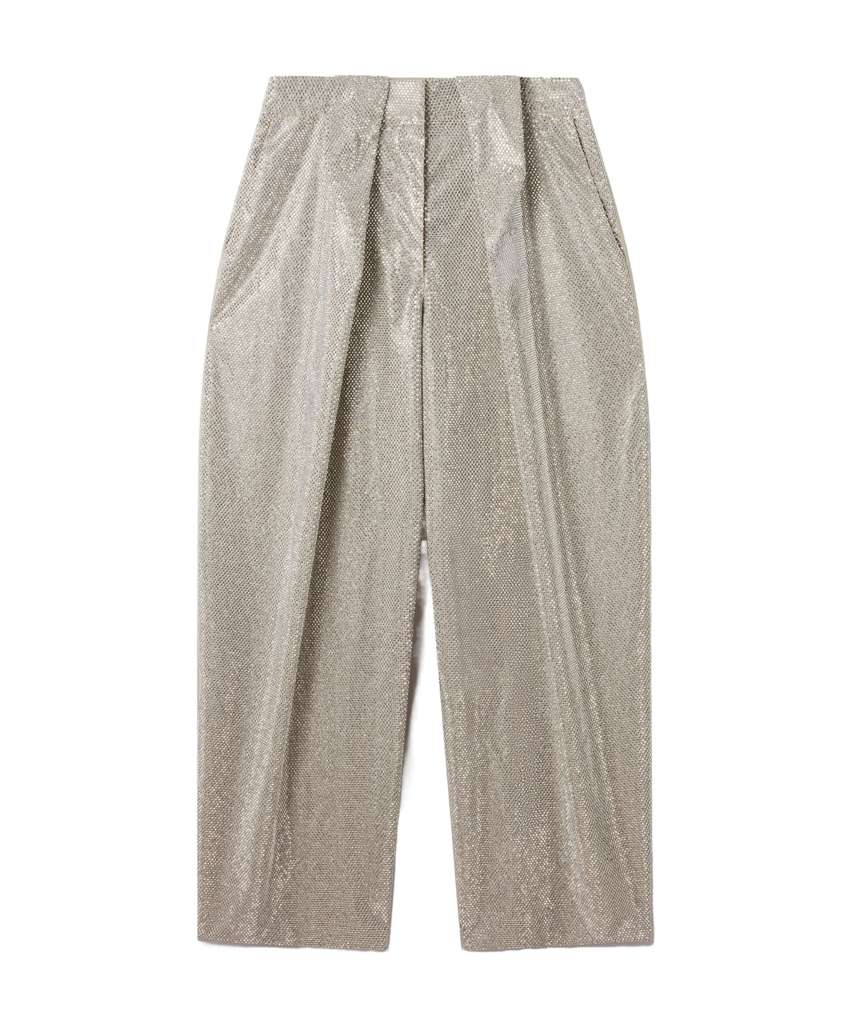 Stella Mccartney Crystal Hotfix Balloon Trouser In Silver