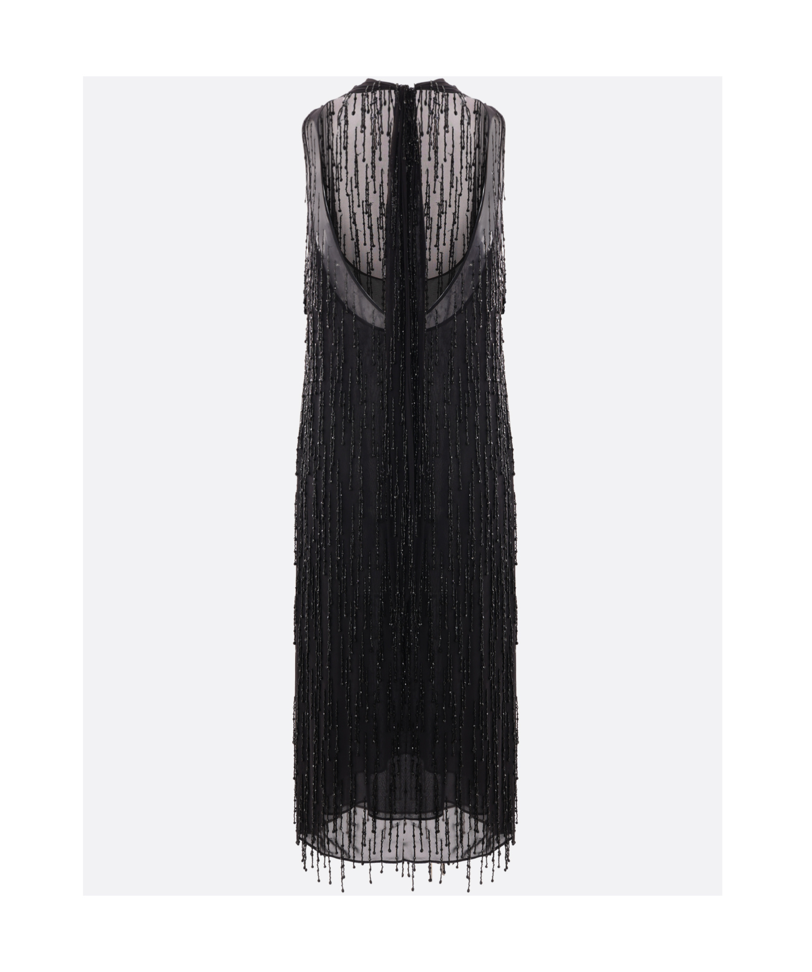 Blumarine Beaded Tassel Dress In Black