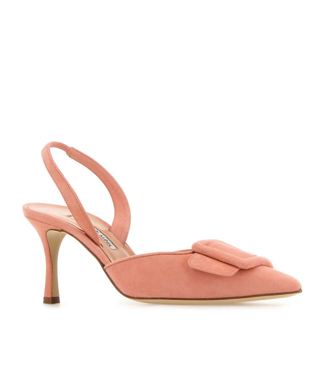 Manolo Blahnik Dark Pink Suede Maysli Pumps In Orange