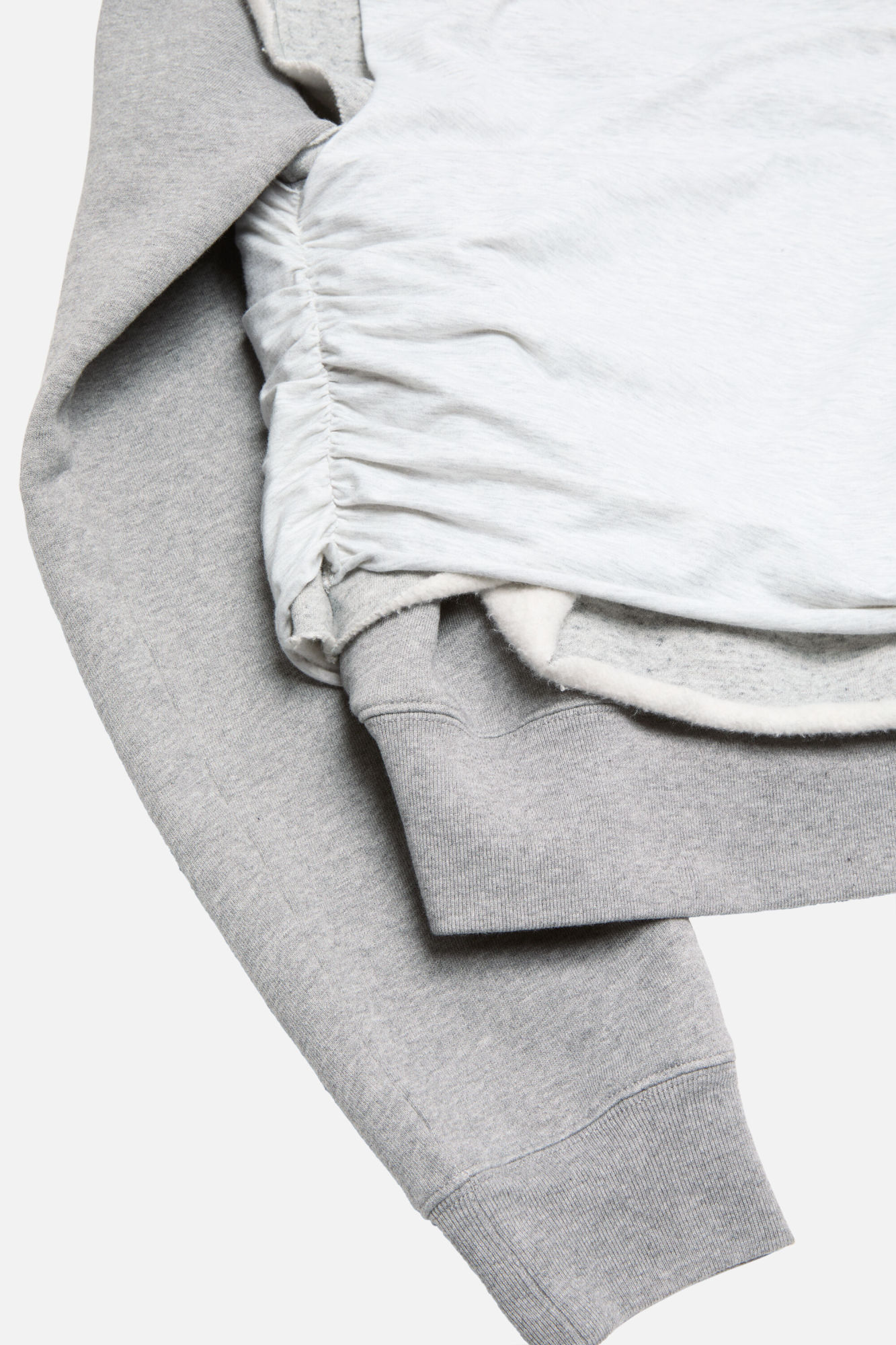 Acne Studios Frederico Stencil Logo Layered Hooded Sweatshirt In Gray