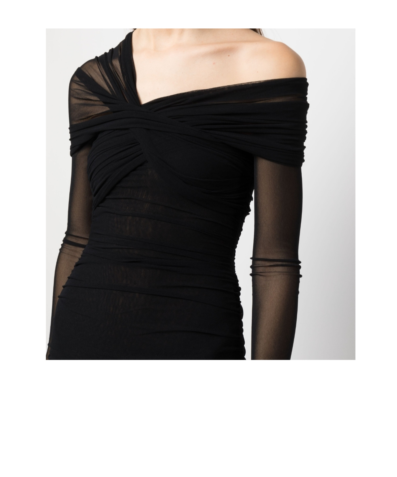 Philosophy Di Lorenzo Serafini Draped Tulle Midi Dress In Black