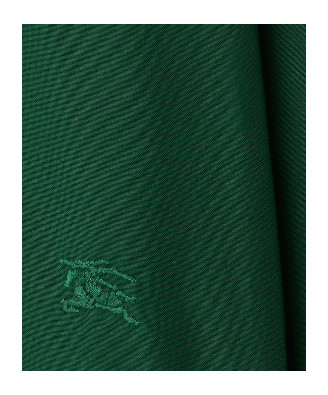 Burberry Equestrian Knight Embroiered Cotton Shirt In Green