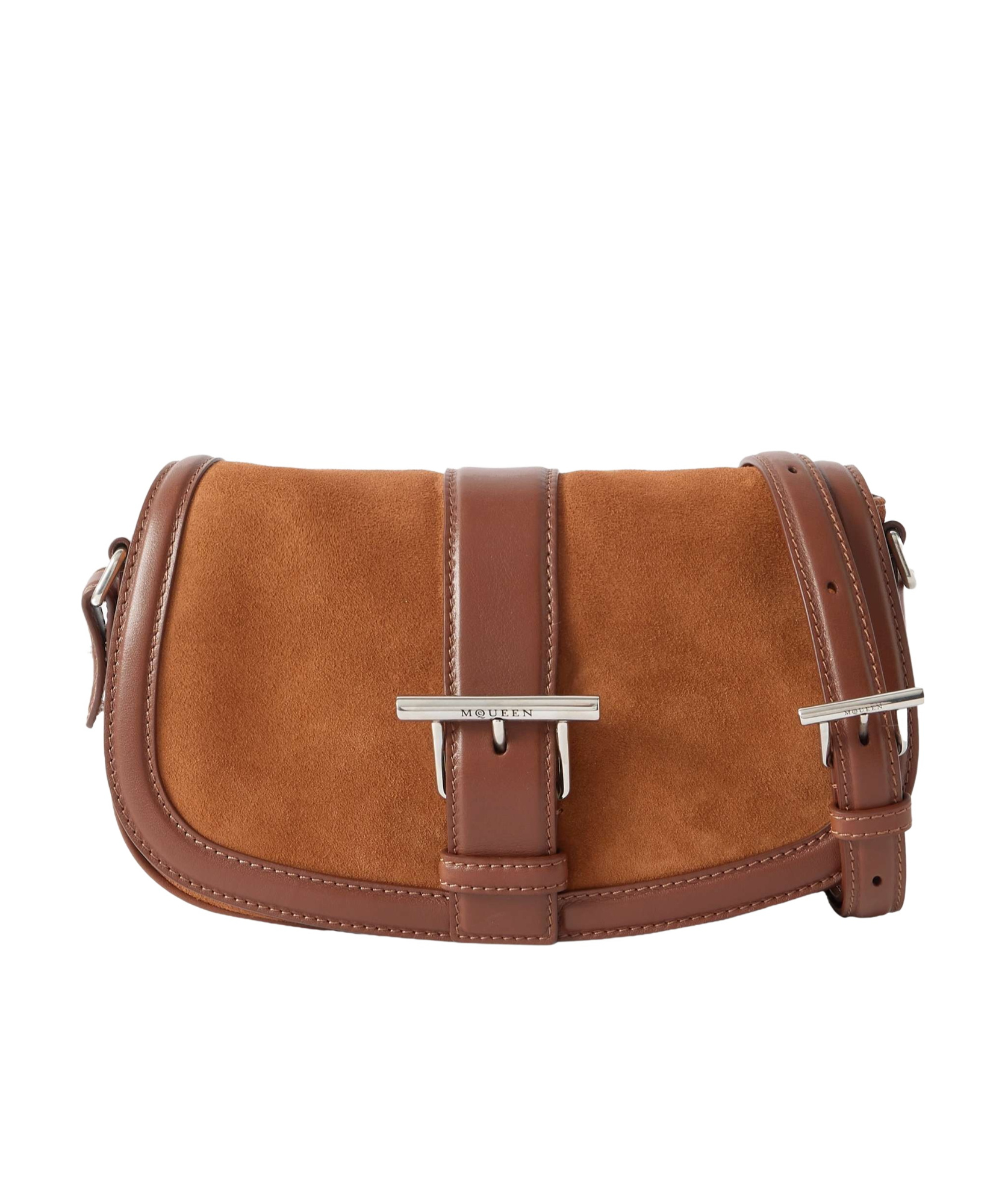 Alexander Mcqueen T-bar Crossbody Bag In Brown