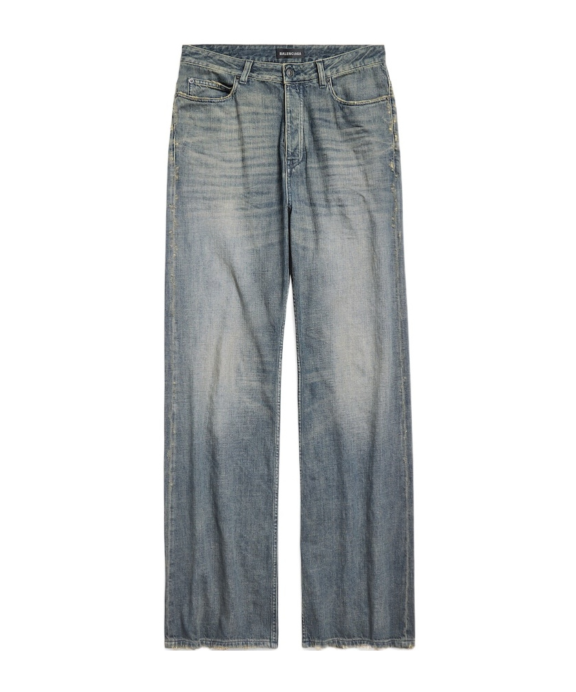 Balenciaga Men's Low Crotch Pants In Blue In Blue