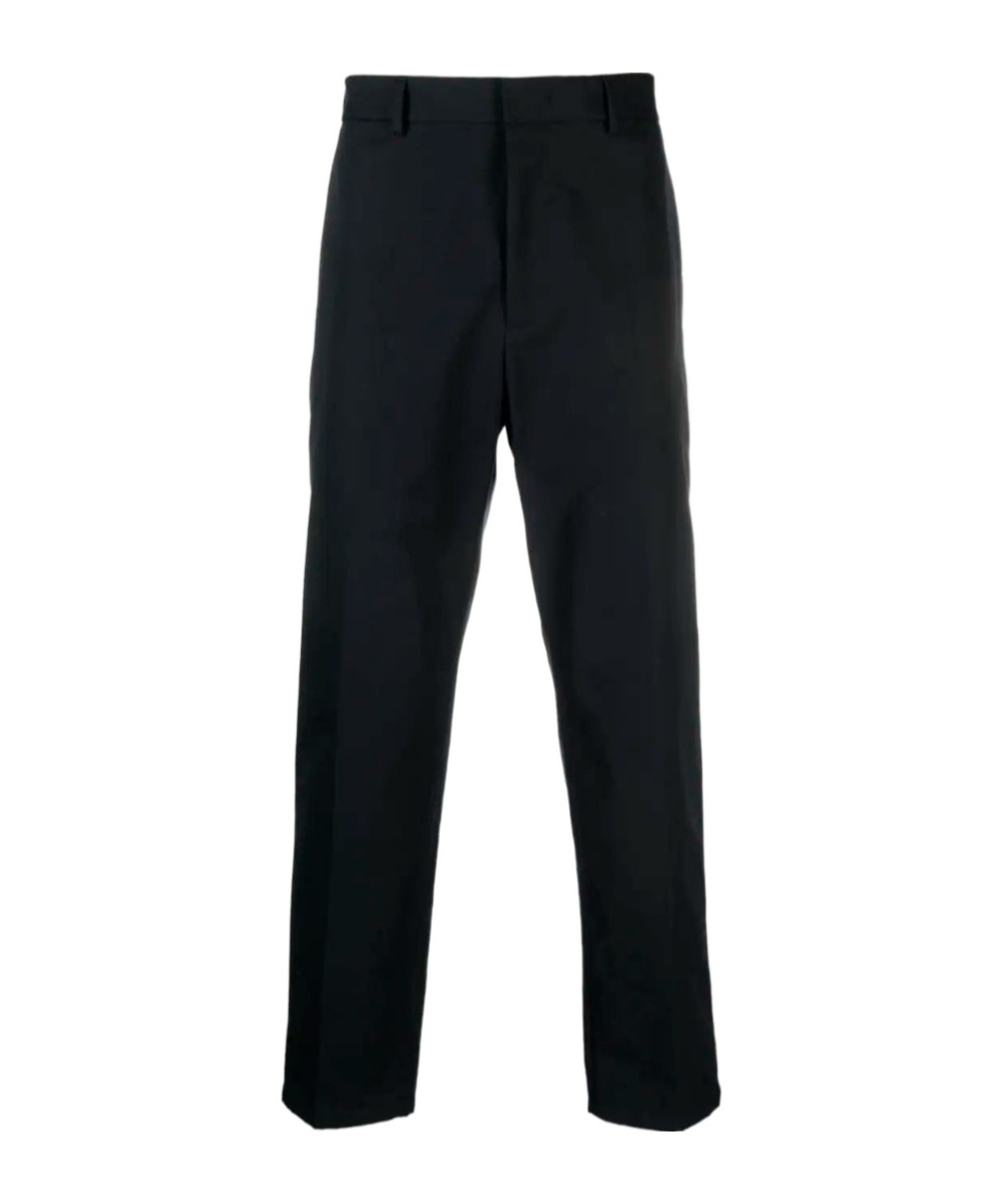 Jil Sander Straight-leg Cotton Trousers In Blue