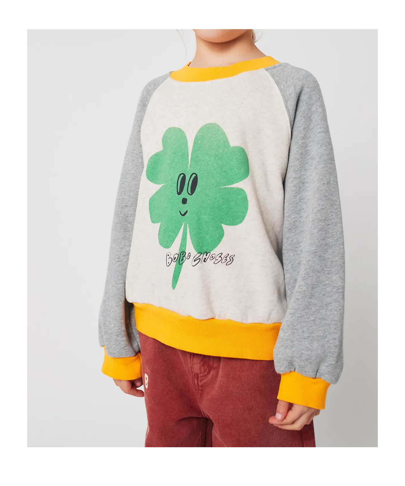 Bobo Choses Lucky Clover Ranglan Sweatshirt In Multi