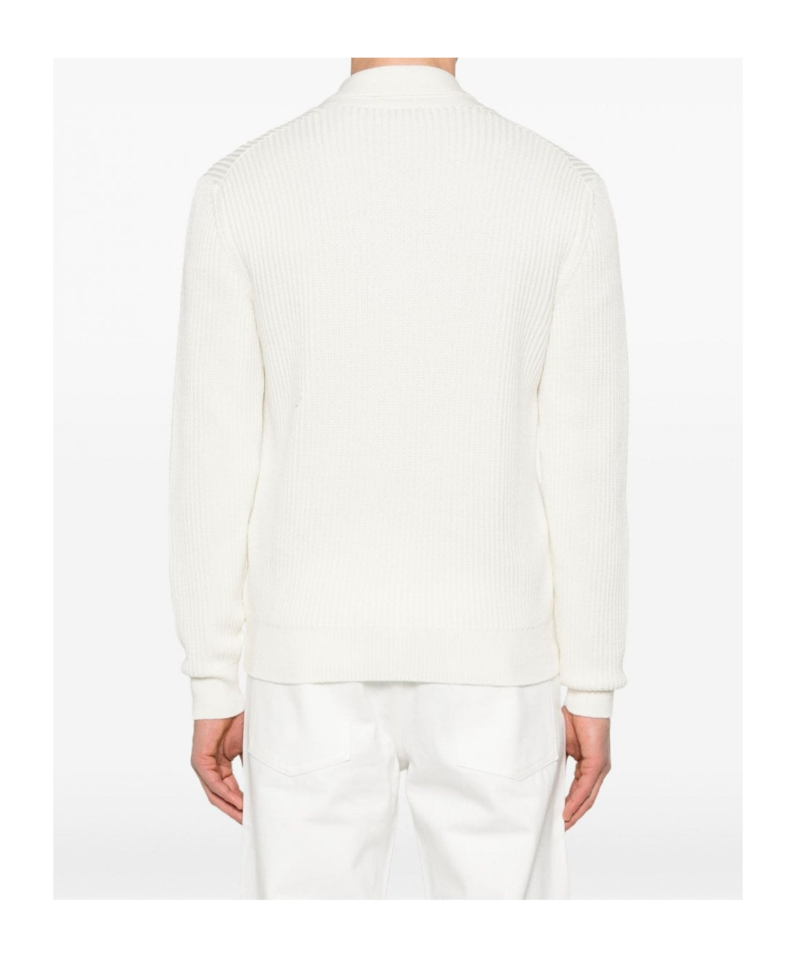 Tom Ford Knitwear With Shawl Collar And Button Detail In White