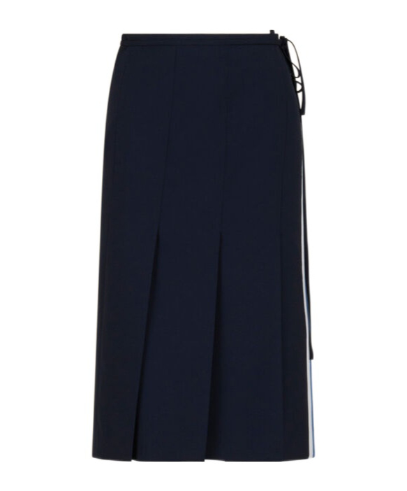 Marni Deep Blue Wool Wrap Skirt