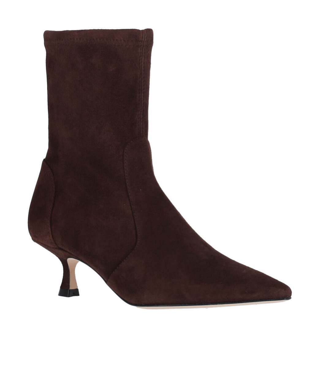 Stuart Weitzman Pointed Toe Kitten Heel Ankle Boots In Brown