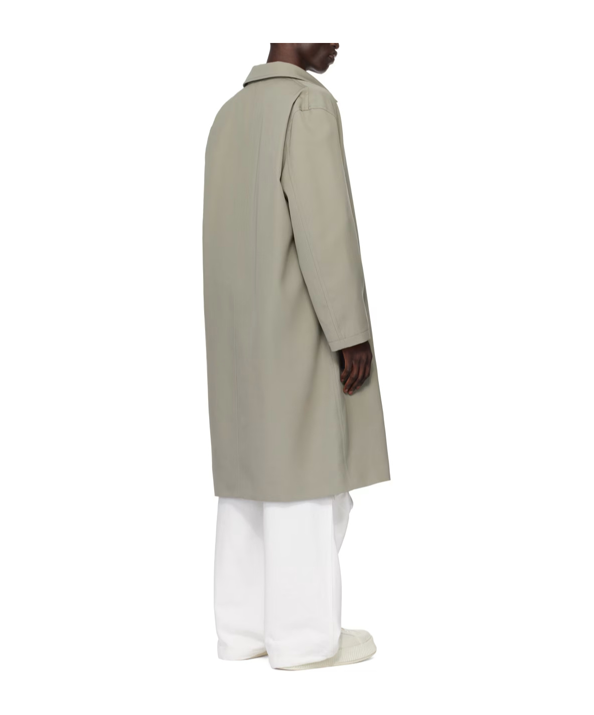 Jil Sander Green Press-stud Coat In Gray