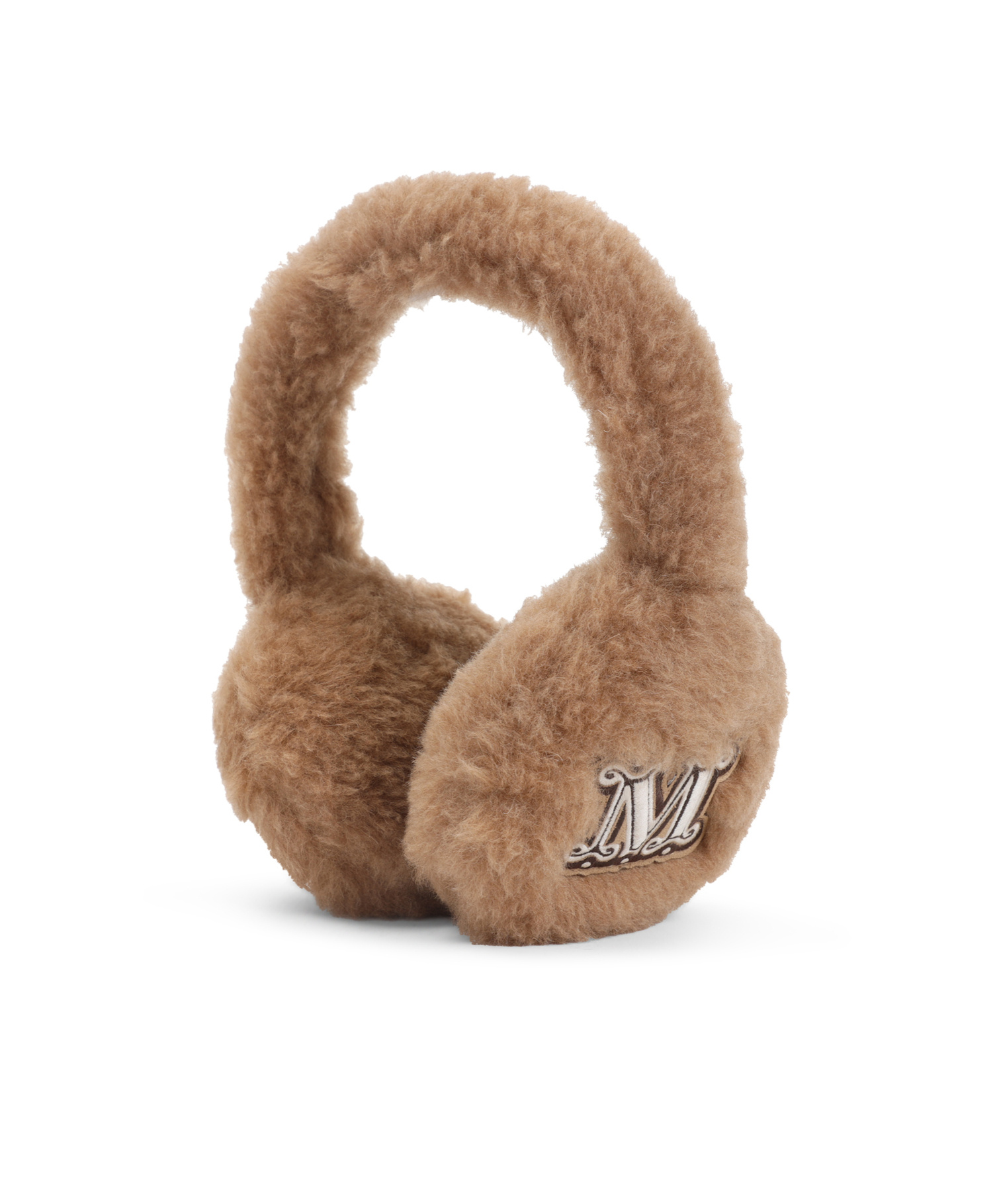 Max Mara Muffy Logo Embroidered Earmuffs In Brown