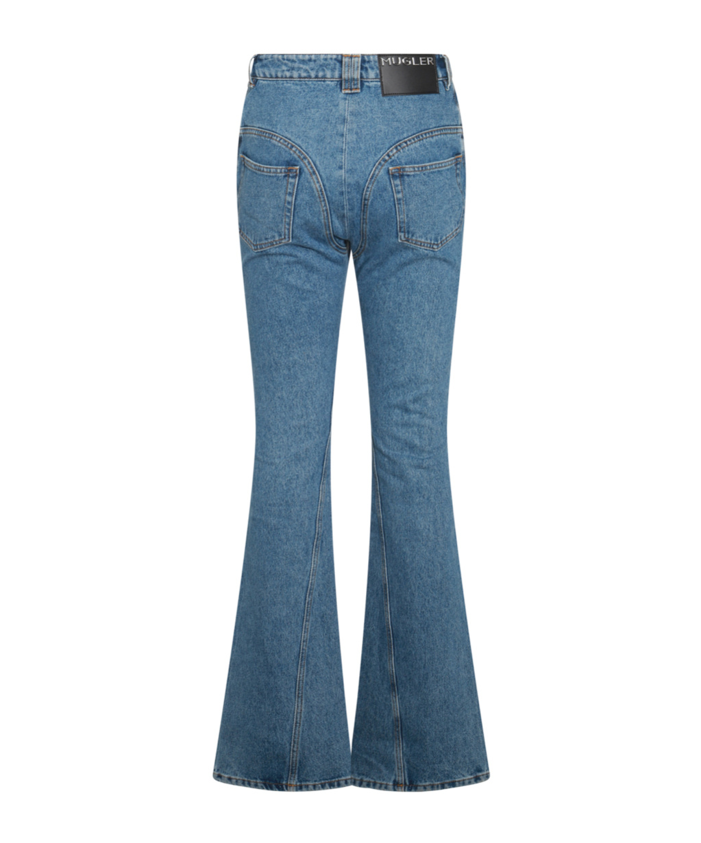 Mugler Blue Denim Cotton Jeans In Blue