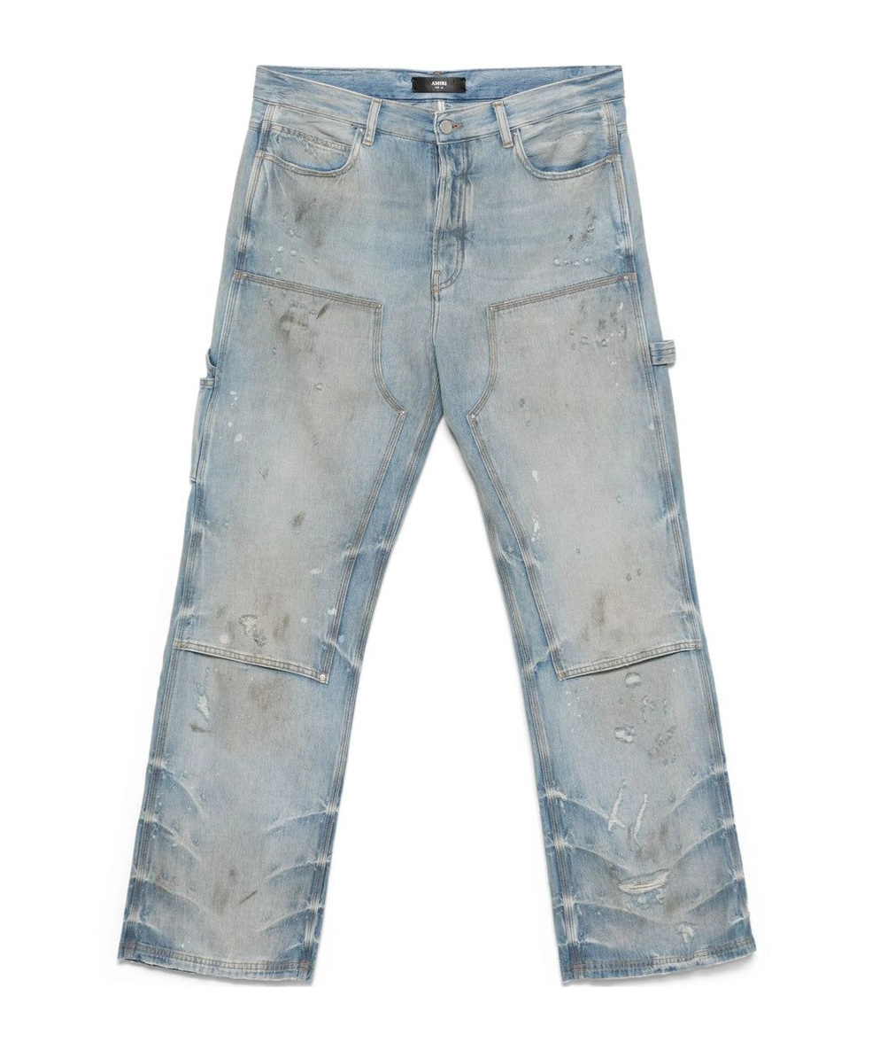 Amiri Lightweight Distressed Carpenter Jeans In Blue