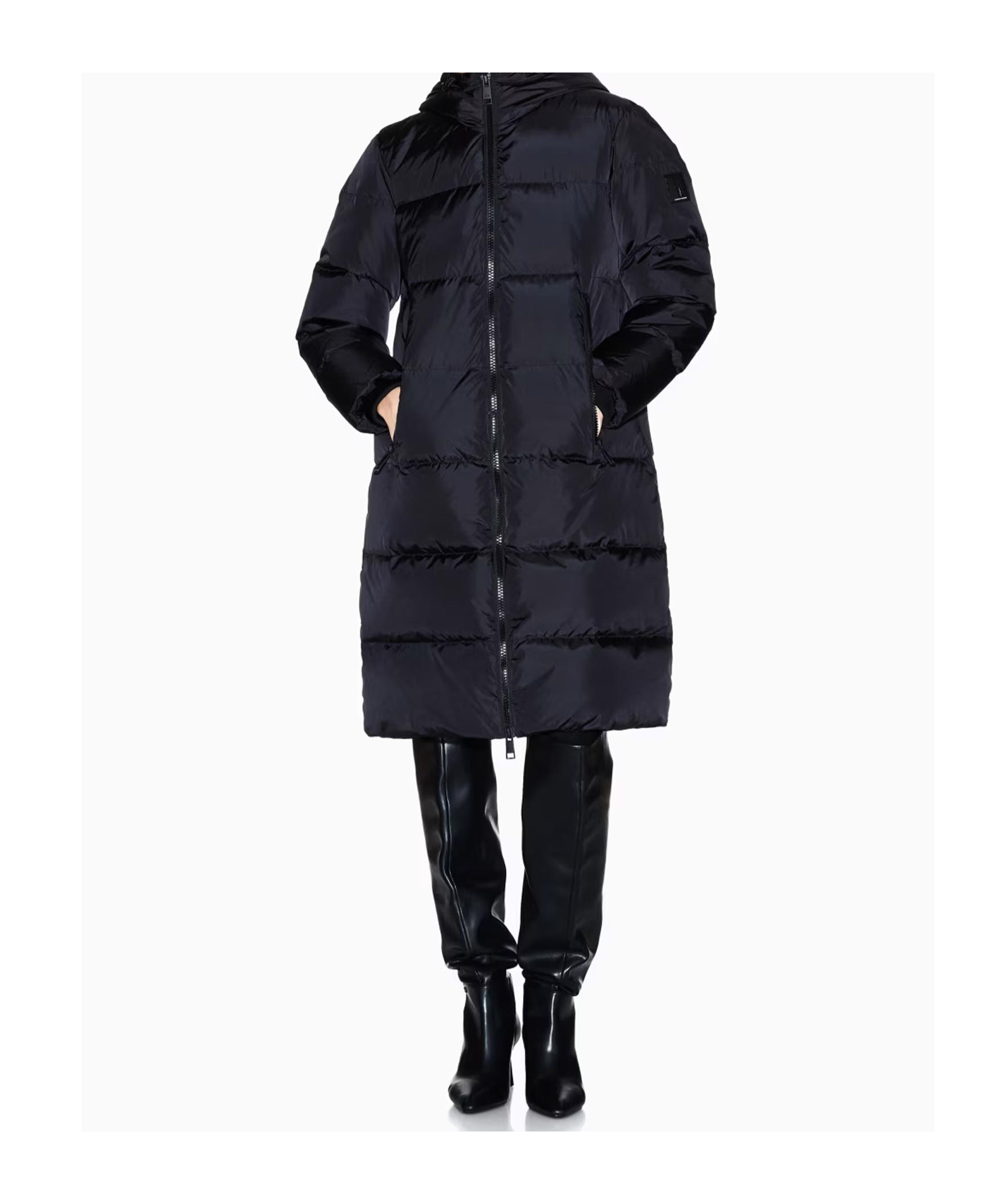 Armani Exchange Hooded Down Jacket In Blue