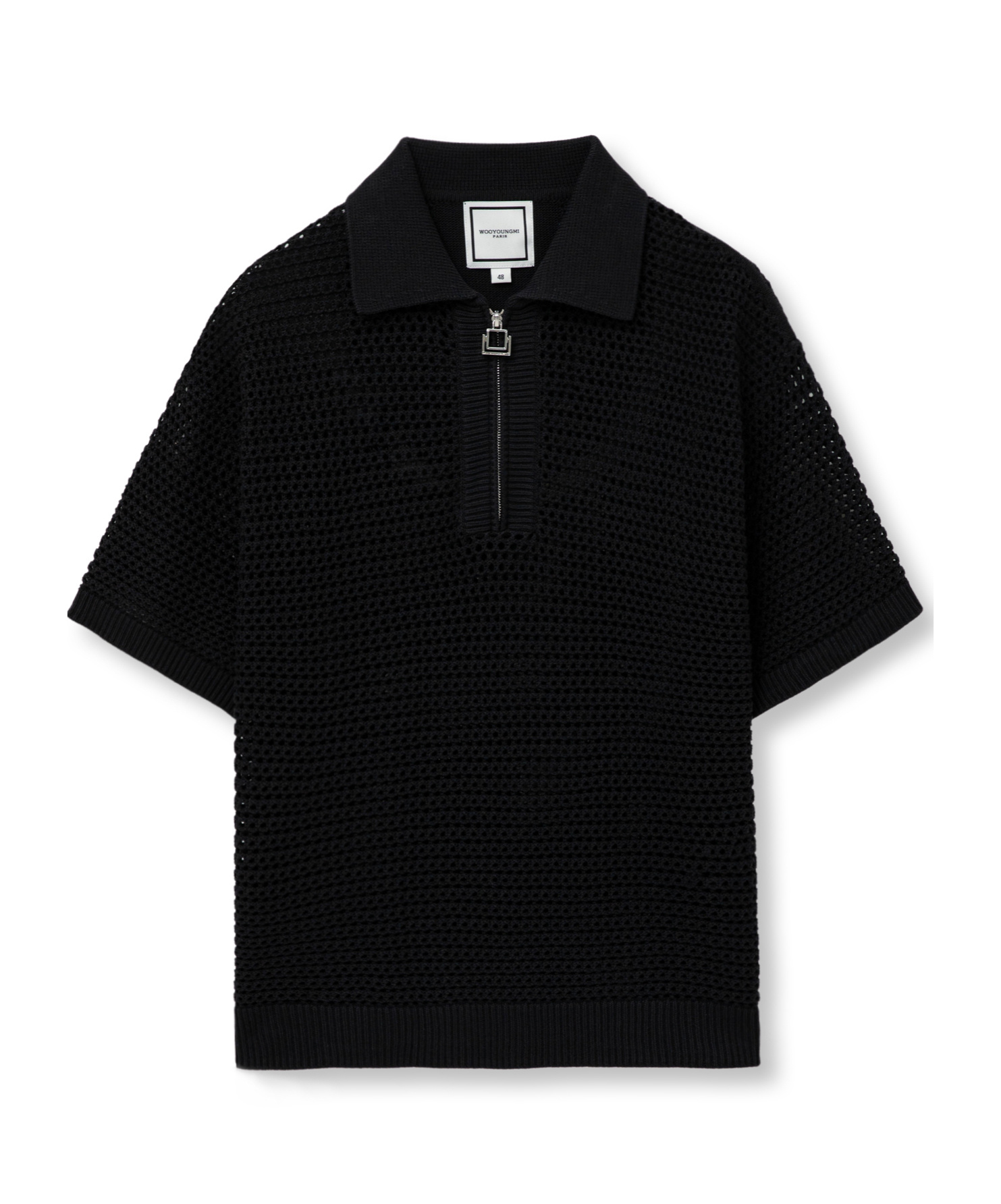 Wooyoungmi Mesh Short-sleeved Sweater In Black