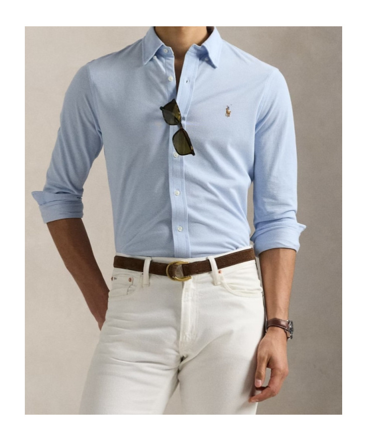 Polo Ralph Lauren Classic Fit Long Sleeve Cotton Oxford Button Down Shirt In Blue