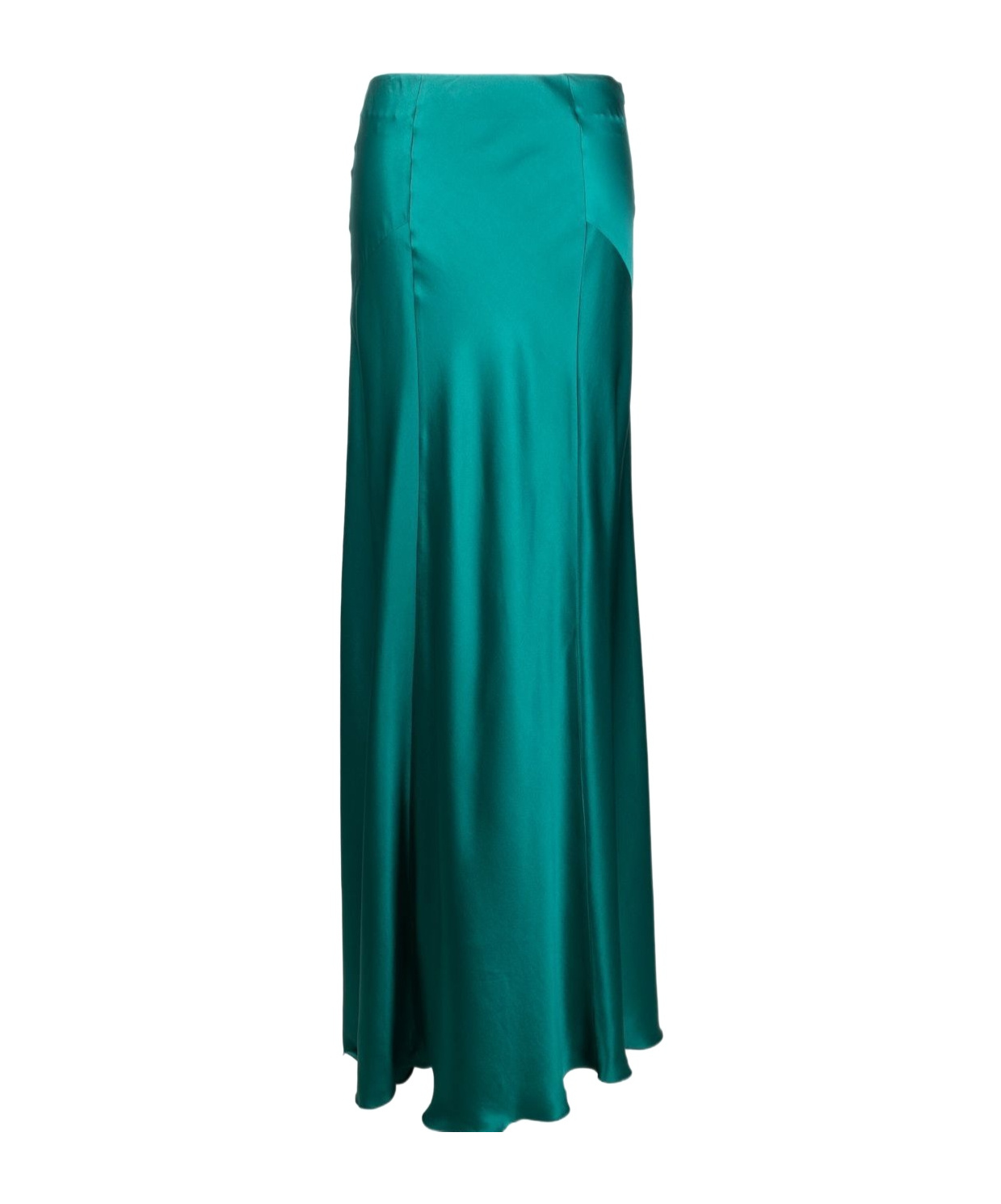 Alberta Ferretti High Waist Maxi Skirtin In Green Silk In Green