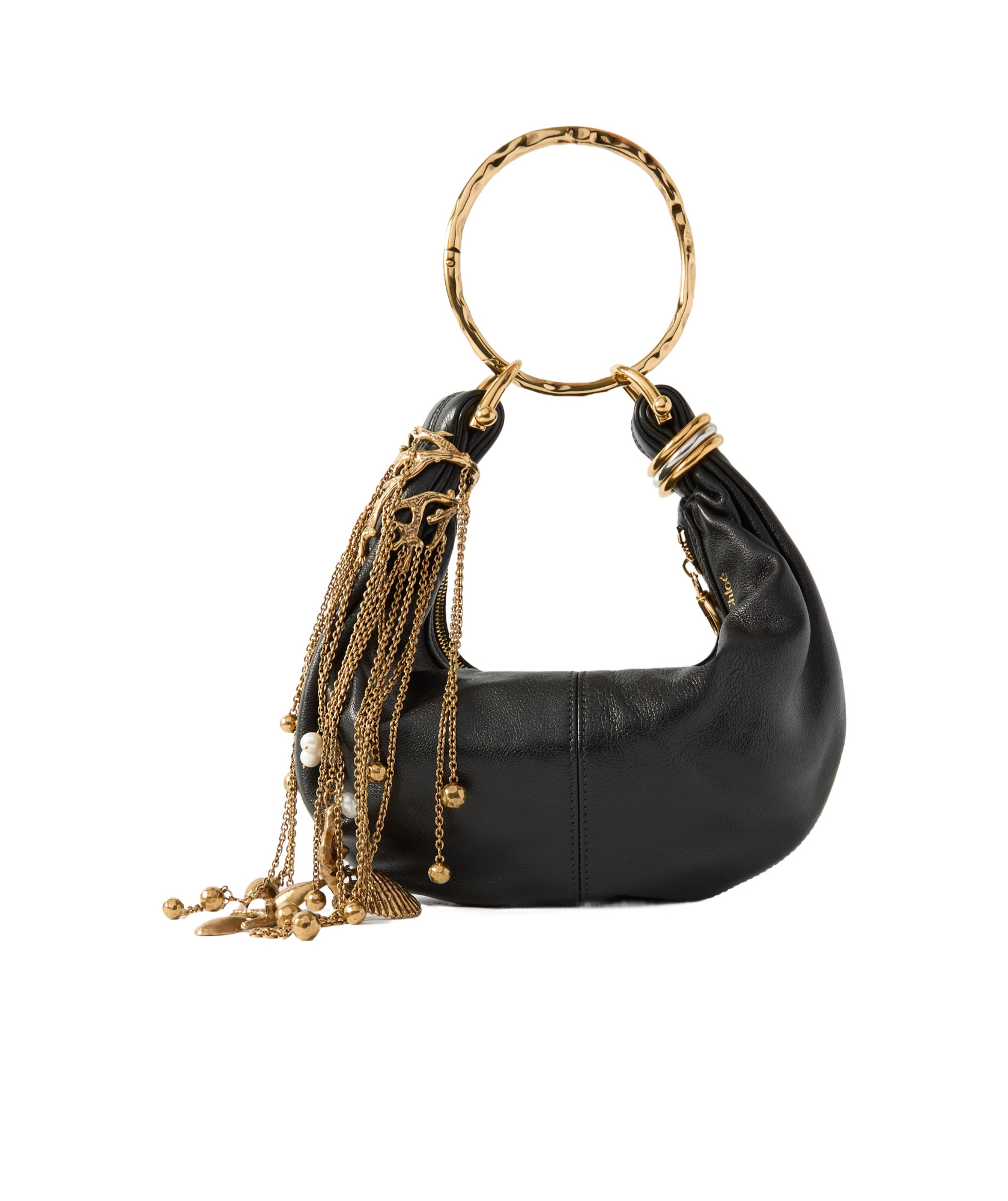 Chloé Chloe Bracelet Loop Chain Leather Top Handle Bag In Green