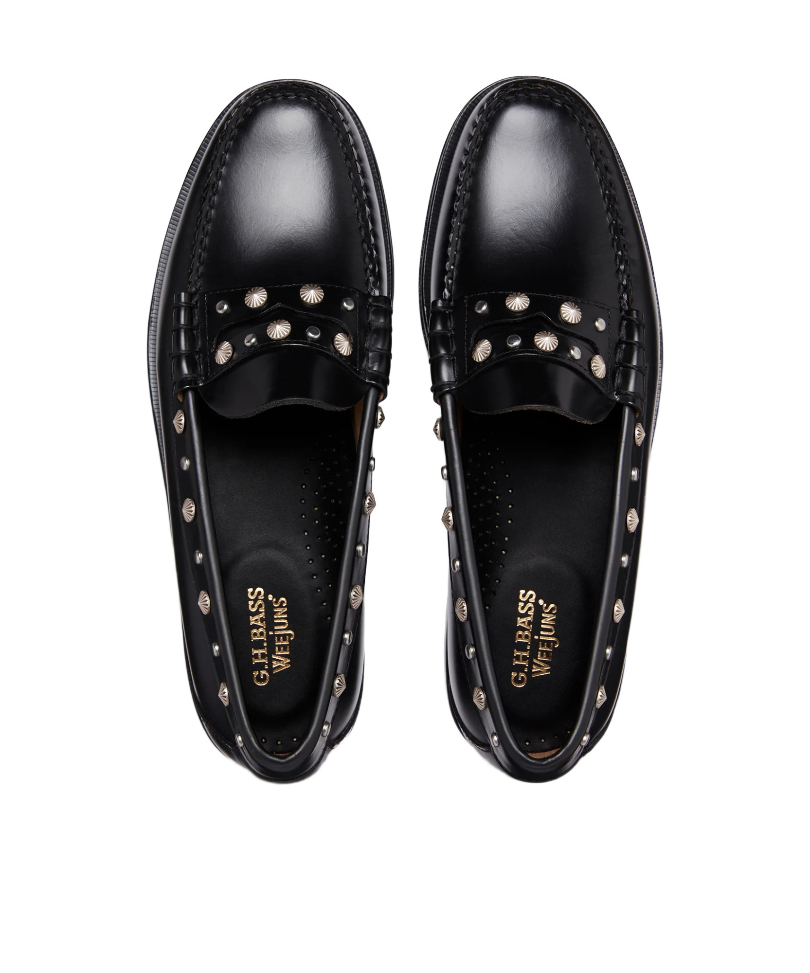 G.h. Bass & Co. Weejuns Larson Western Stud Loafers In Black