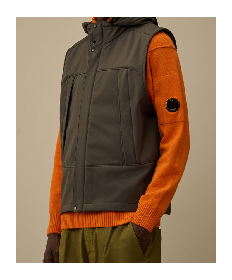 C.p. Company Hooded Sleeveless Waistcoat In Green