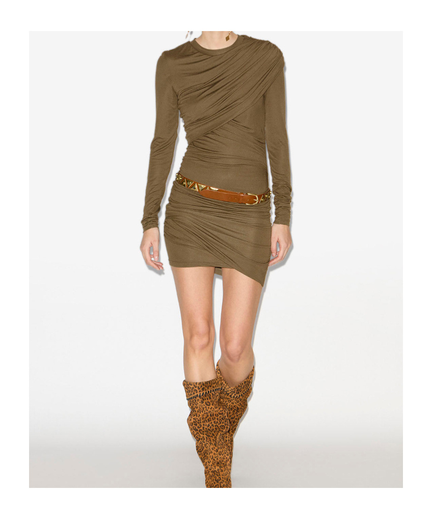 Isabel Marant Étoile Denise Dresses Green In Brown