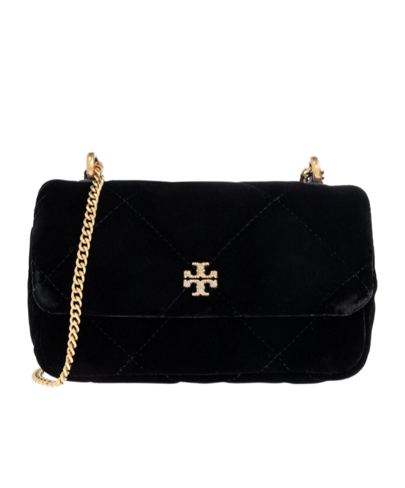 Tory Burch Mini Kira Logo Plaque Crossbody Bag In Black