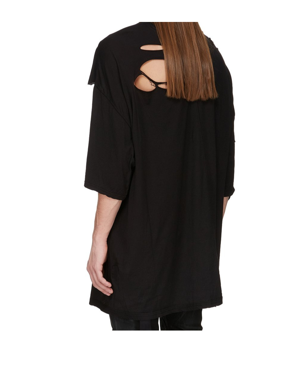 Rick Owens Drkshdw T-shirt With Holes In Black