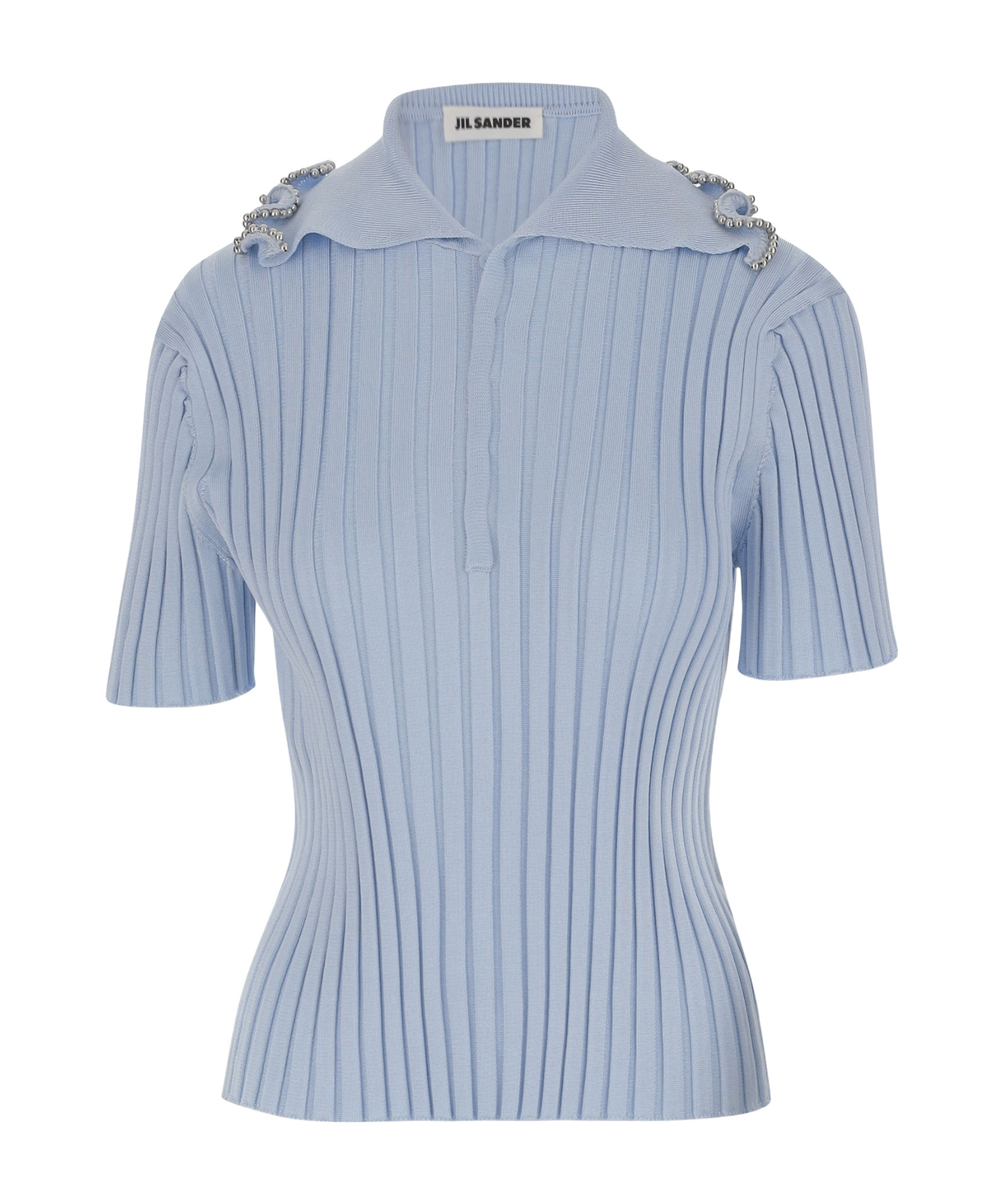 Jil Sander Short-sleeved Sweater In Gray