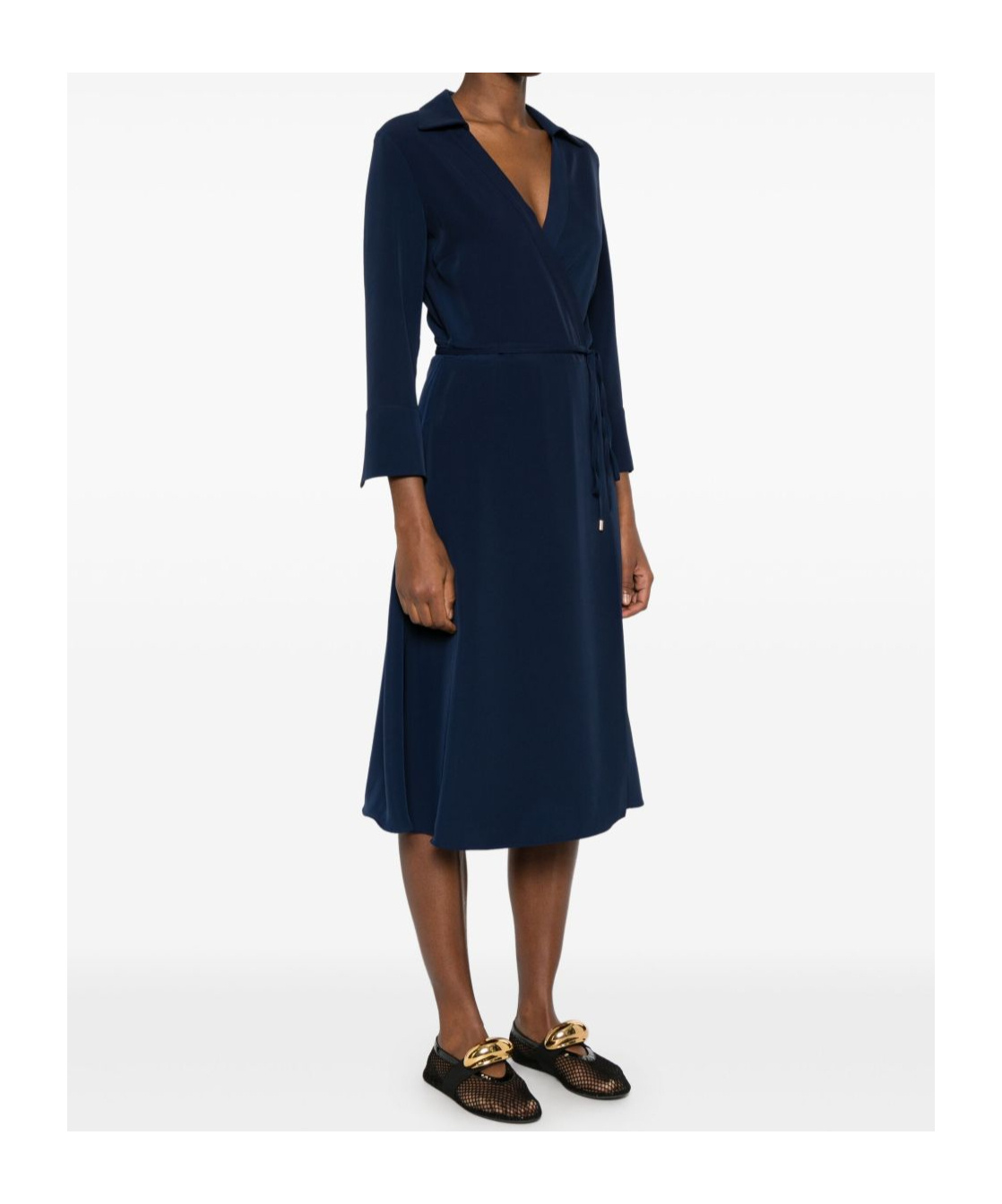 Liu •jo Liu Jo Blue Midi Wrap Dress With Tie