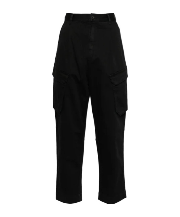 Semicouture Cargo Trousers With Belt Loops In Black