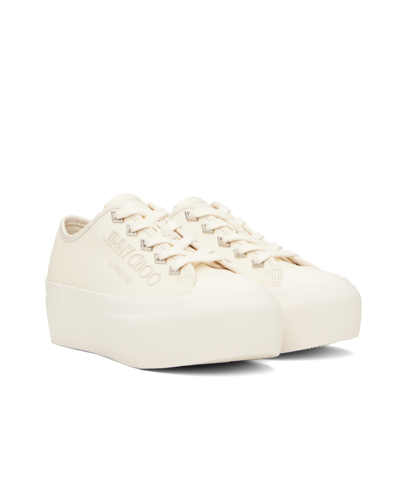 Shop Jimmy Choo Palma Maxi Low-top Sneakers In White