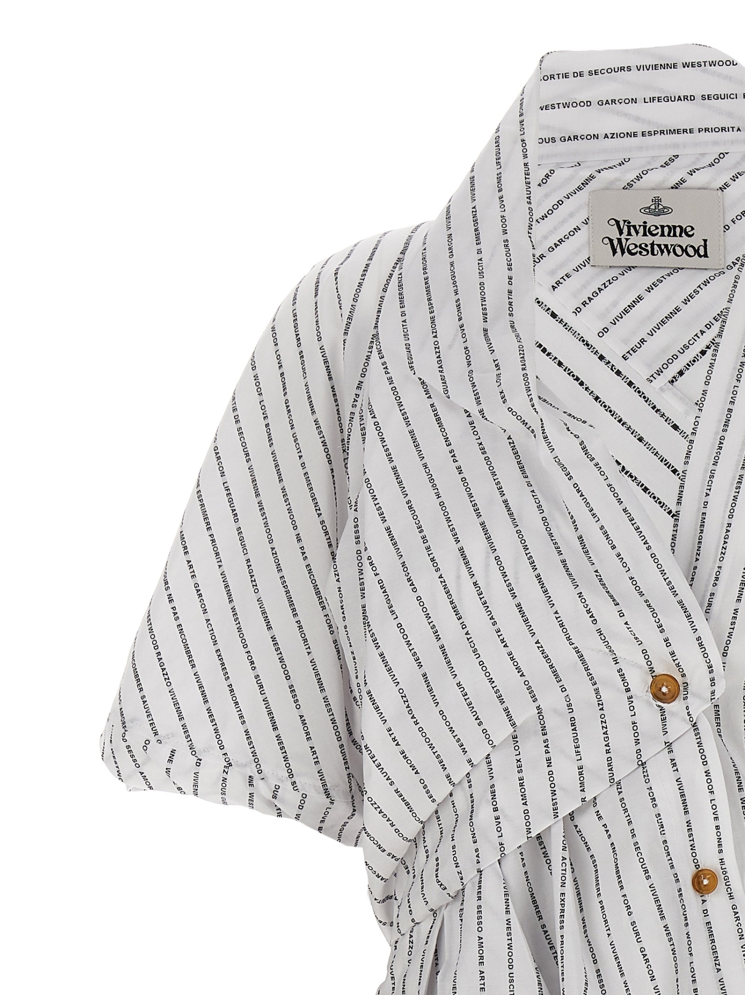 Shop Vivienne Westwood Logo-striped Asymmetric Dress In White