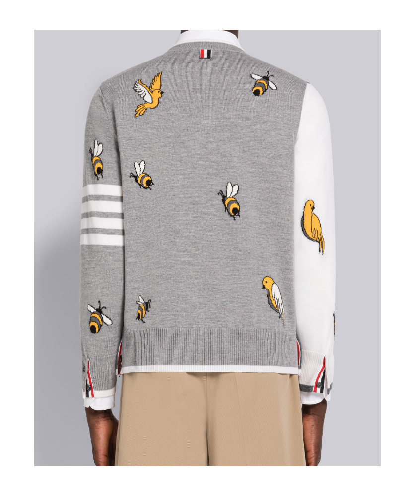 Shop Thom Browne 4-bar Striped Cardigan In Multicolor
