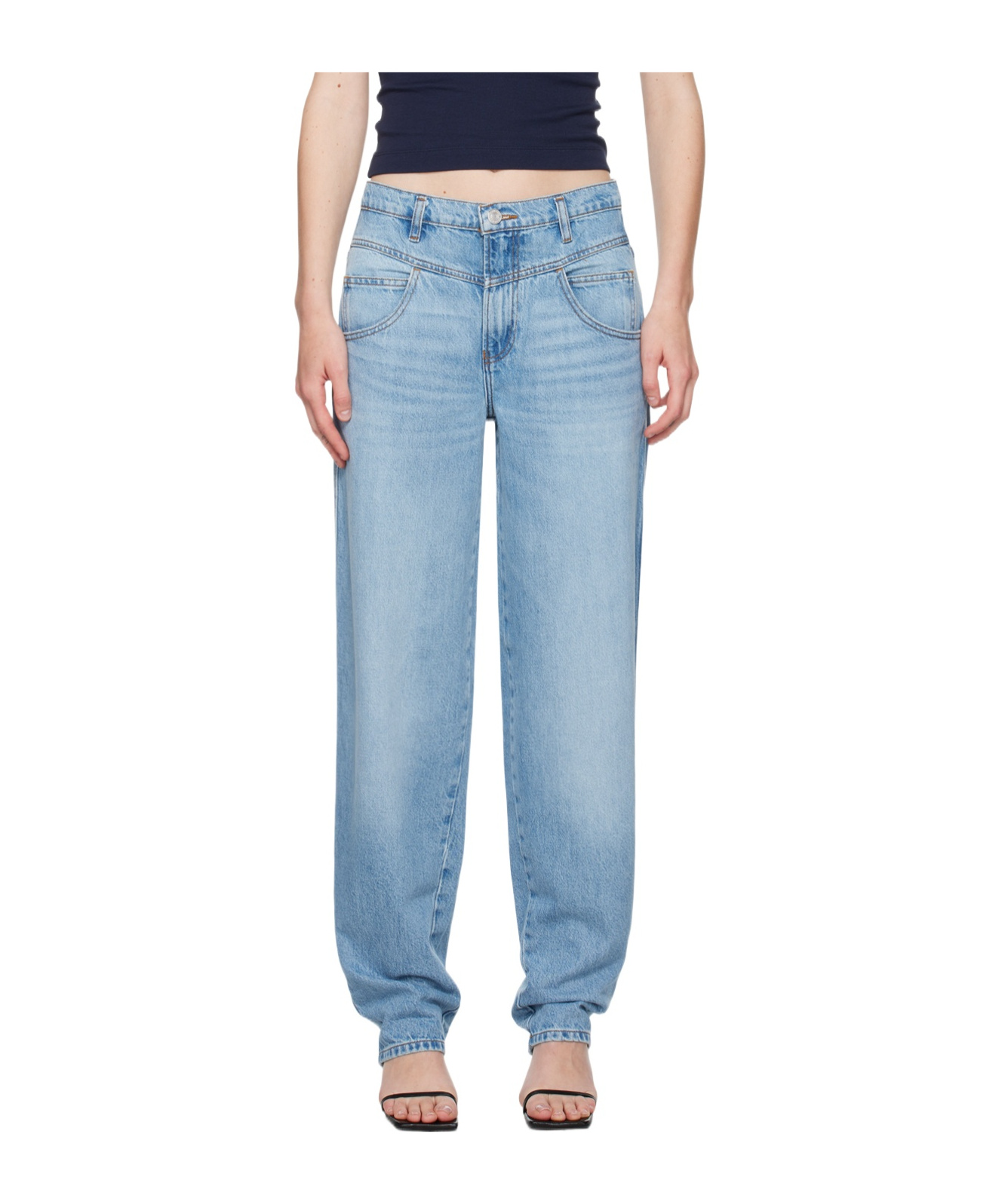 Frame Belt-loop Jeans In Blue
