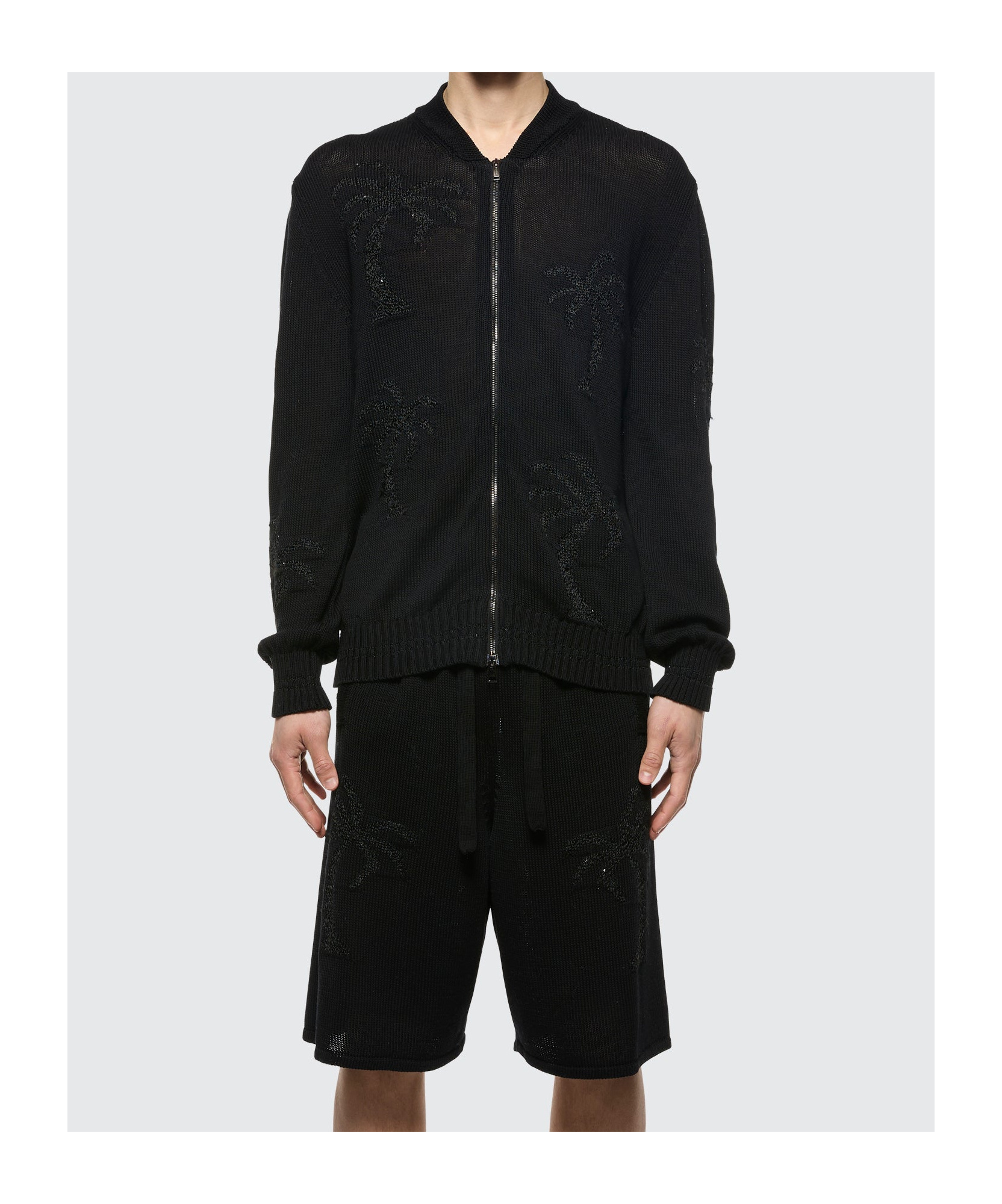 Shop Laneus Palm Tree-embroidered Jacket In Black