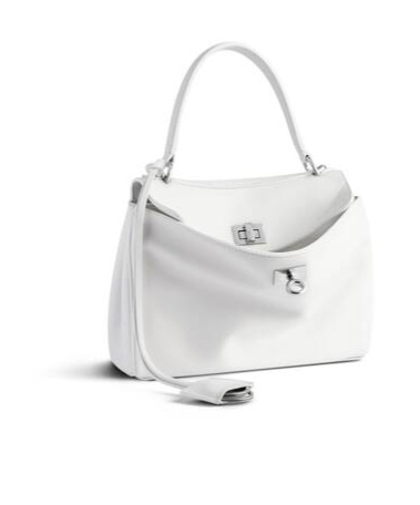 Balenciaga Mini Rodeo Leather Top Handle Bag In White