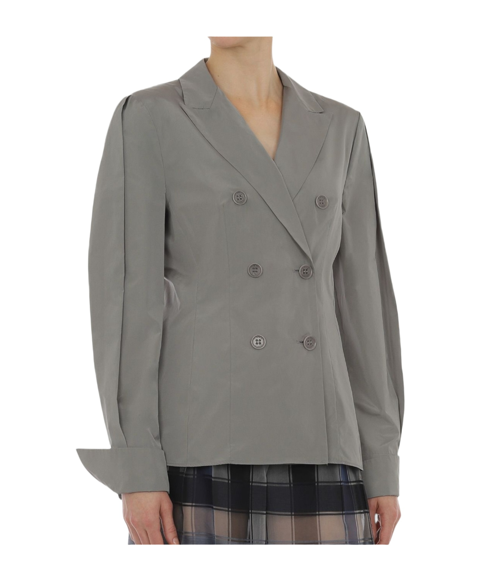 Alberta Ferretti Double-breasted Suit Jacket In Gray