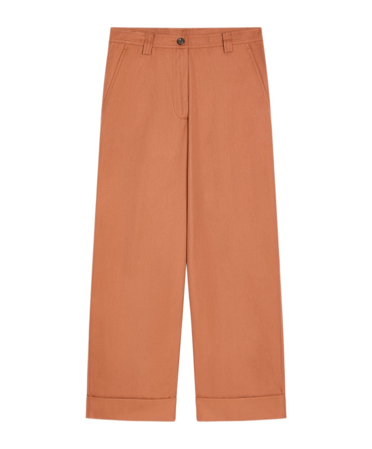 Dries Van Noten Cotton Trousers In Light Rust Color