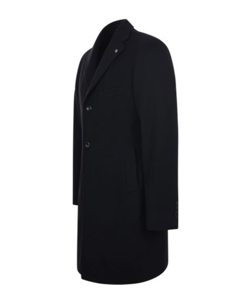 Tagliatore Tailored Coat With Notch Lapel And Pockets In Black