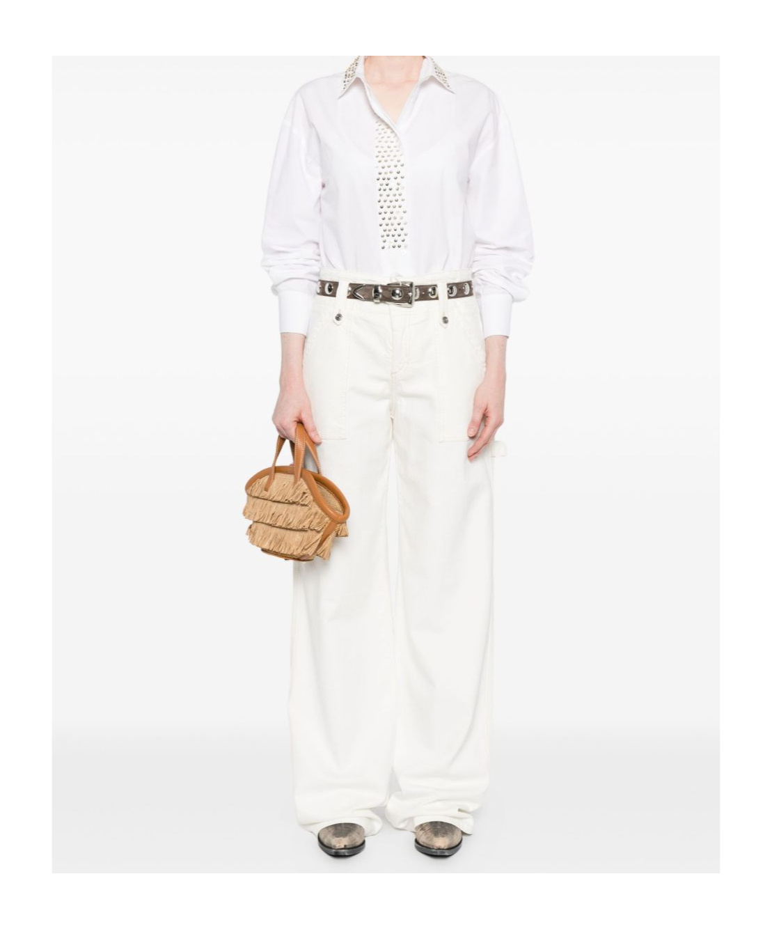 Ermanno Scervino Jeans With Eyelet Decoration In White