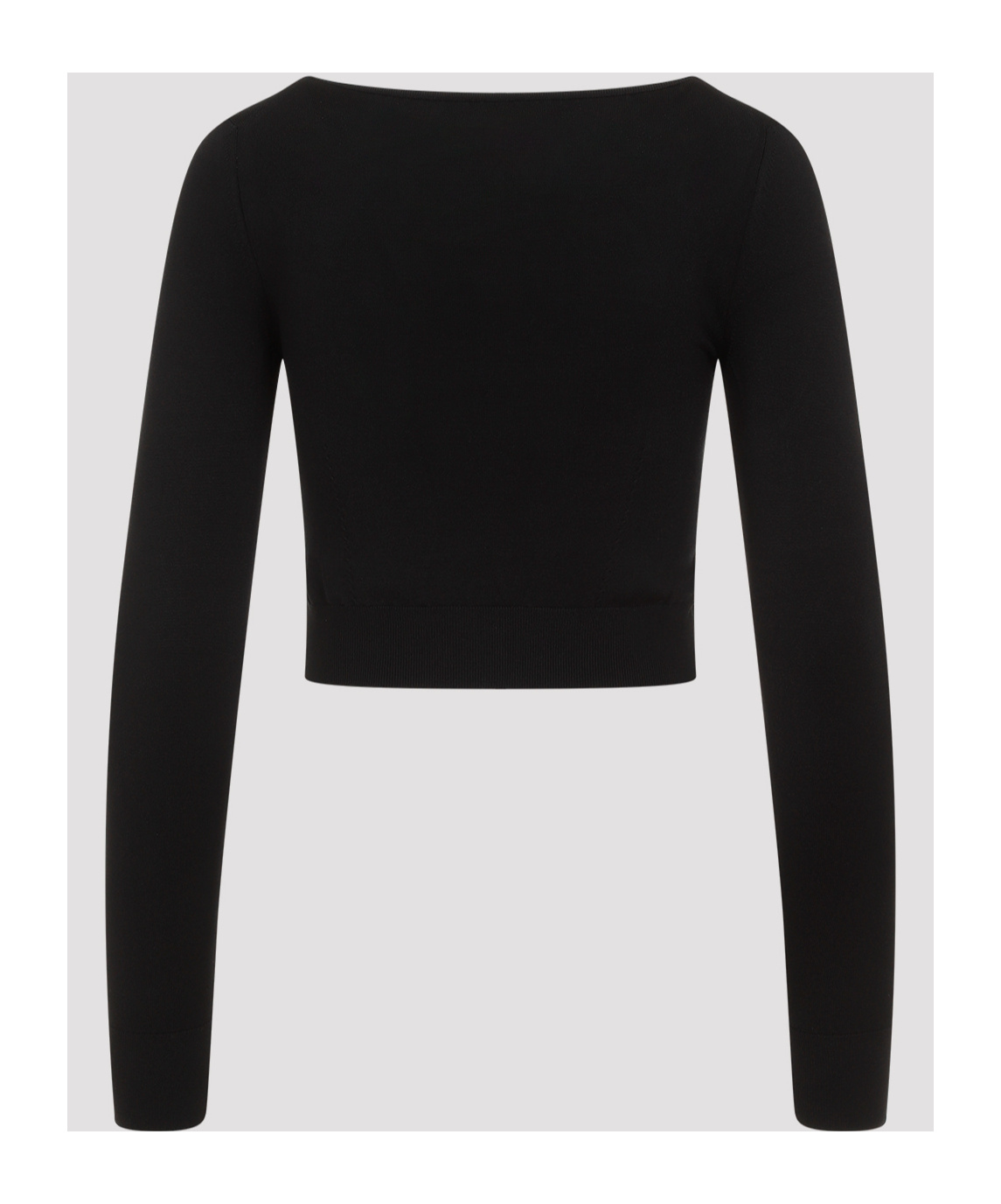 Dolce & Gabbana Black Ribbed Mini Cropped Top In Black