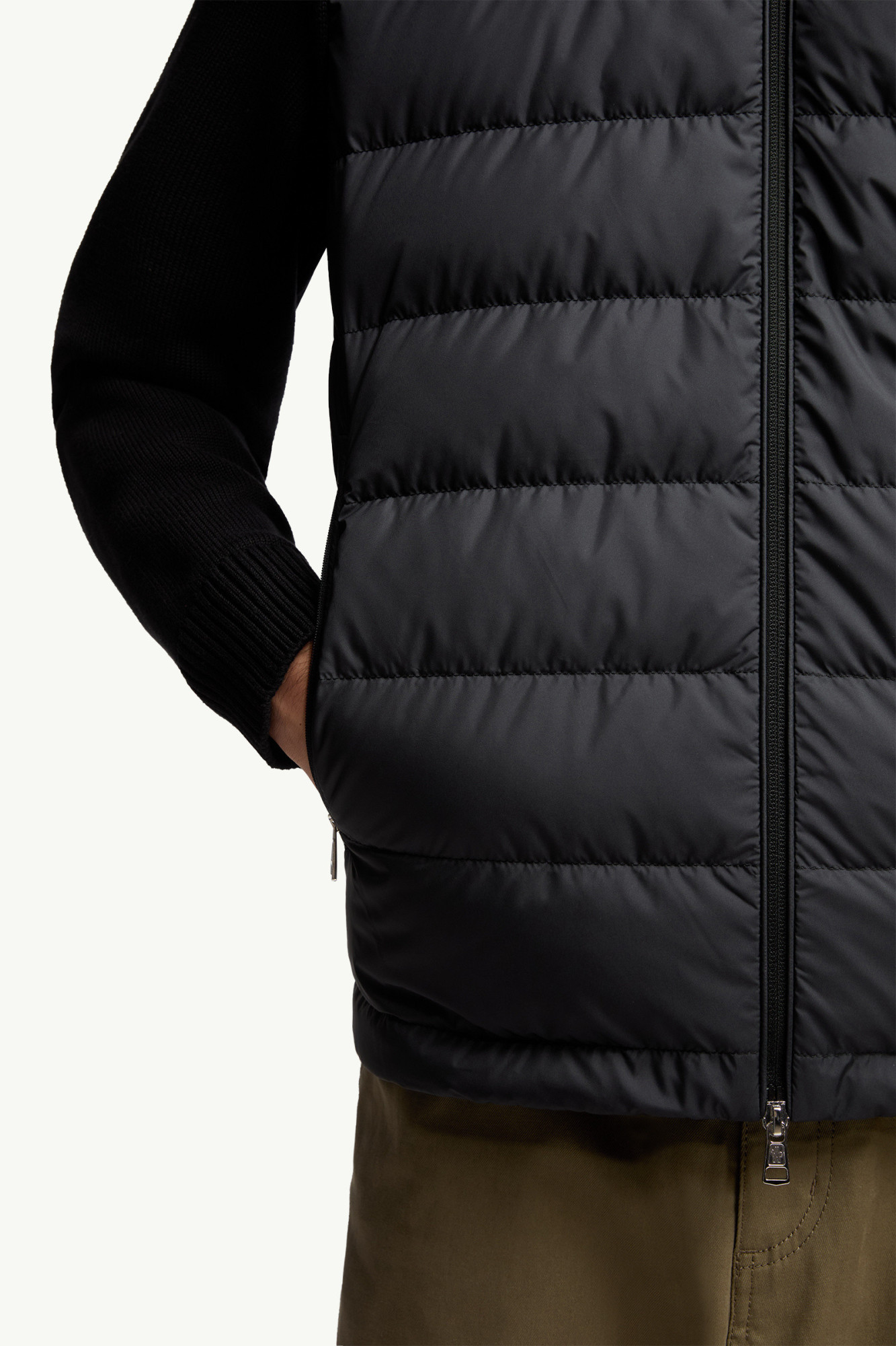 Moncler Padded Cotton Cardigan In Blue