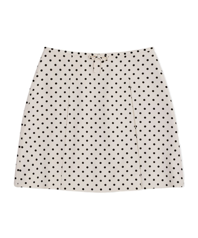 Shop Valentino Polka Dot-print Mini Skirt In White