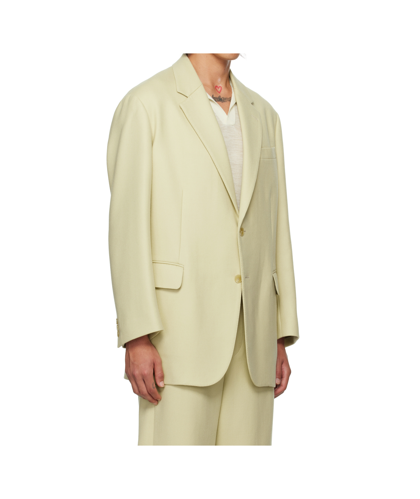 Auralee Yellow Light Melton Jacket In Nude