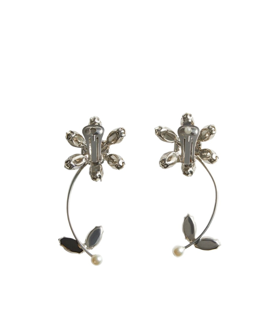 Dsquared2 Floral Crystal Earrings In White
