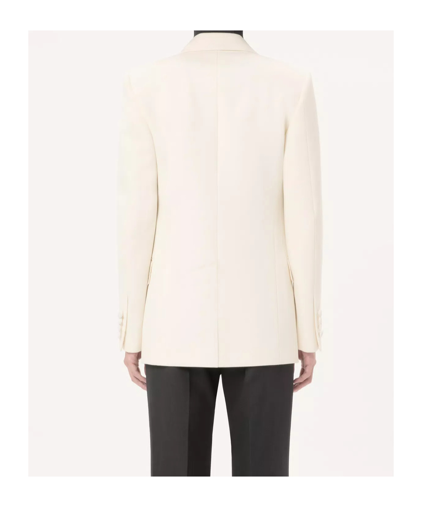 Valentino Double-breasted Peak-lapel Blazer In Neutral