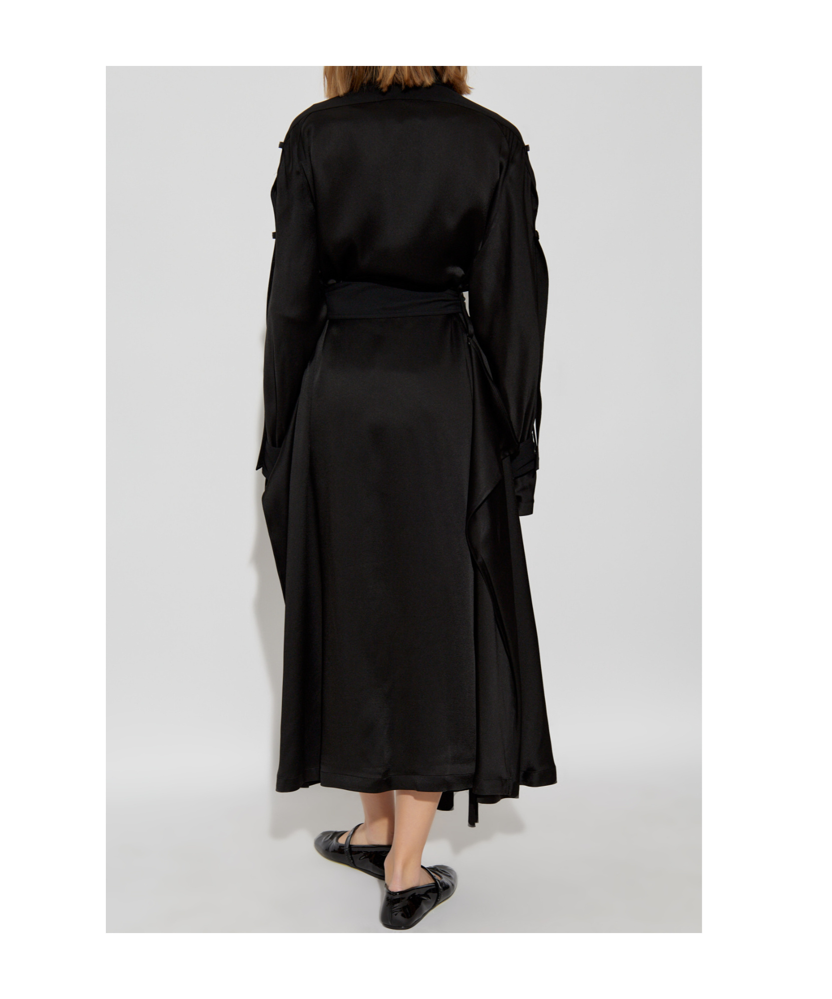 Shop Victoria Beckham Contrast-trim Trench Coat In Black