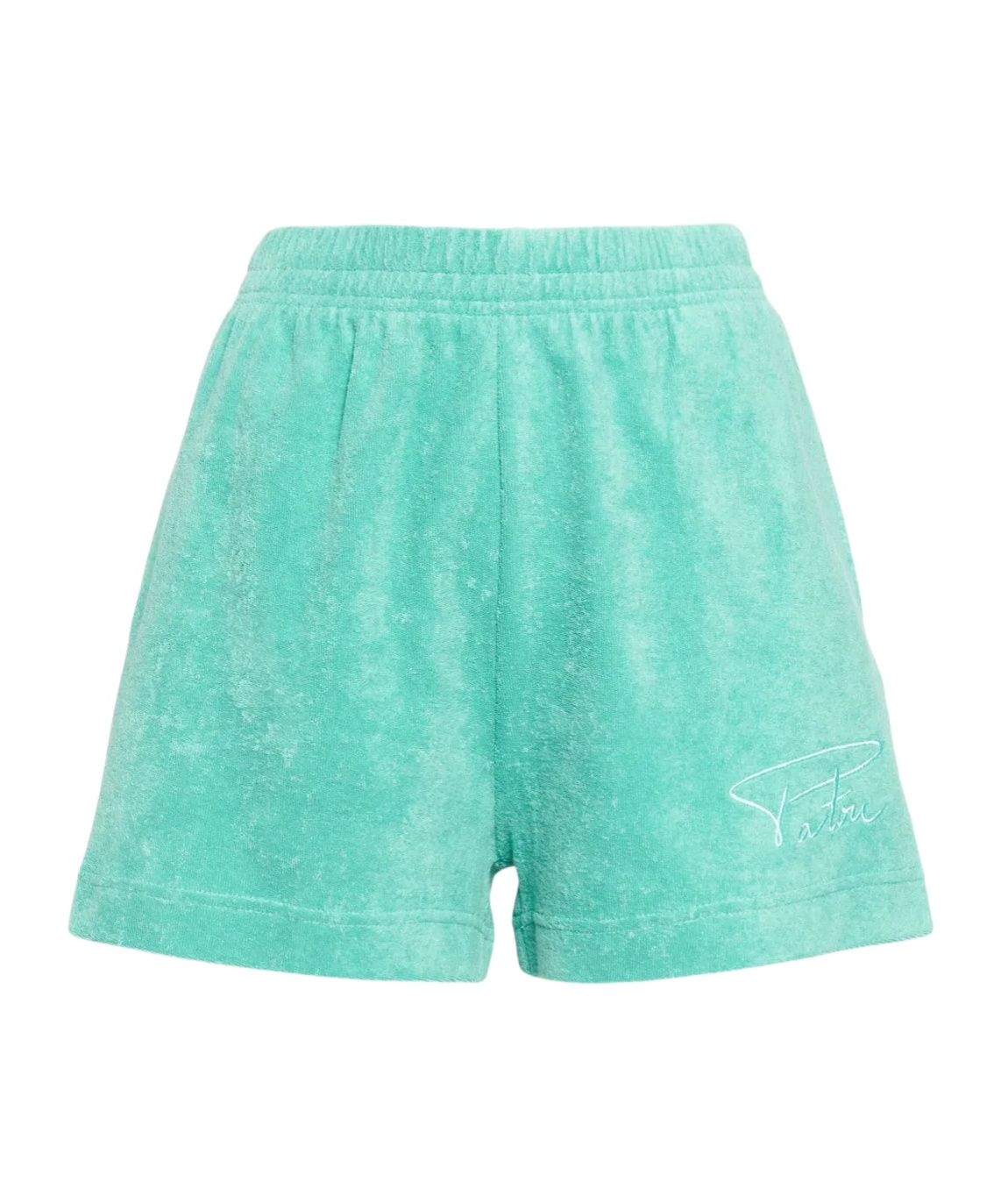 Patou Logo Embroidered Terry Shorts In Green