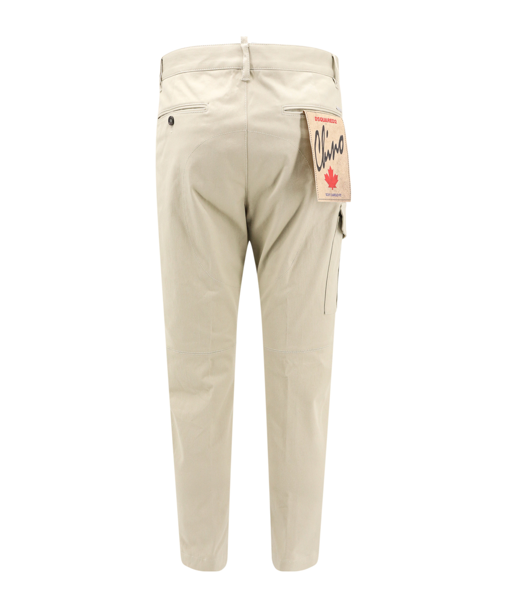Dsquared2 Cotton Cargo Trouser With Logo Patch In Nude